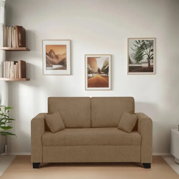 Vansh Furniture Premium Quality Velvet Fabric 2 Seater Sofa  (Finish Color - GOLDEN, Pre-assembled)